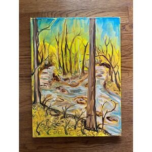 North Carolina Forest - Original Oil Painting en plein air nature art on canvas